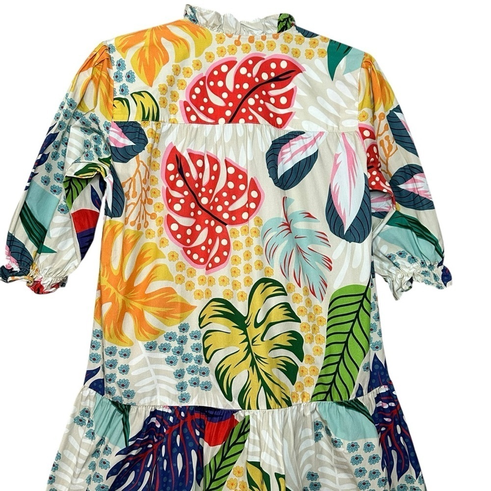 Maude Vivante Vanilla Forest Sasha Midi Dress Tropical Print Dress Size XS - Picture 10 of 13